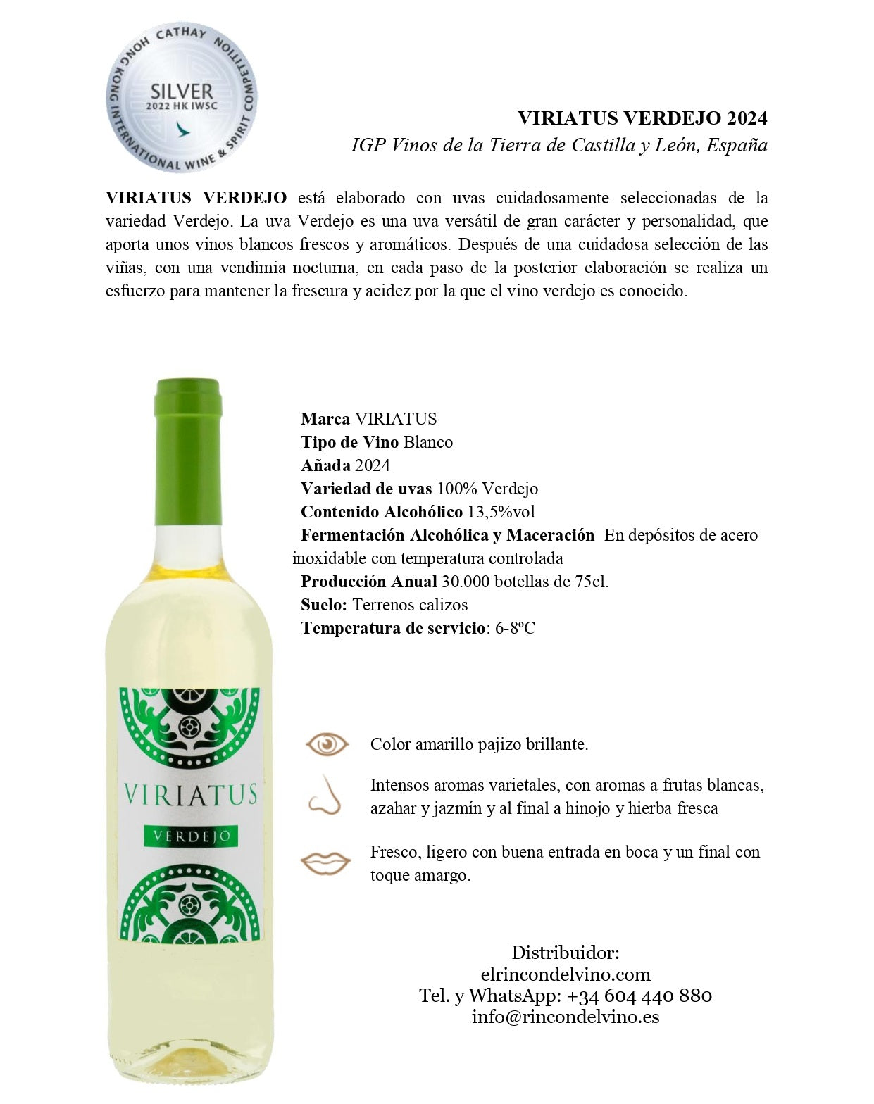 VIRIATUS BLANCO VERDEJO - 12 BOTELLAS