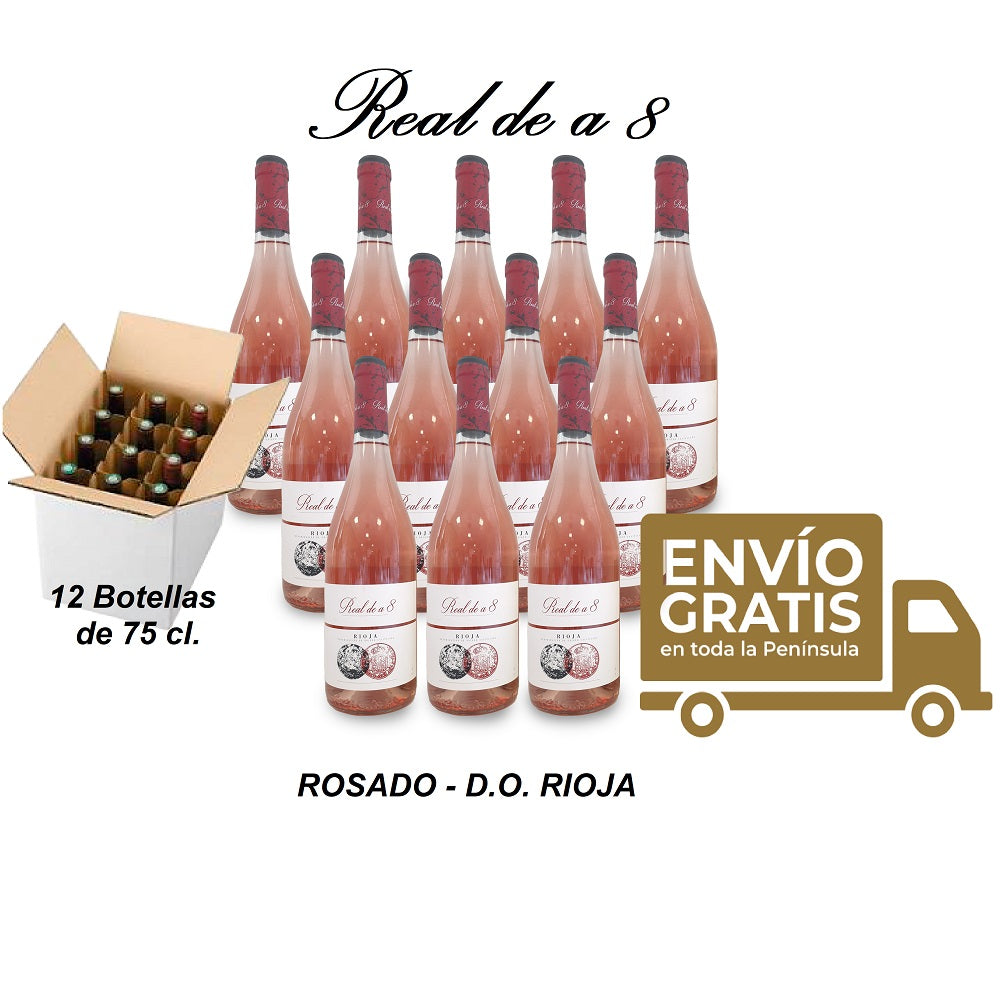 REAL DE A 8 ROSADO D.O. RIOJA - 12 BOTELLAS DE 75 CL.