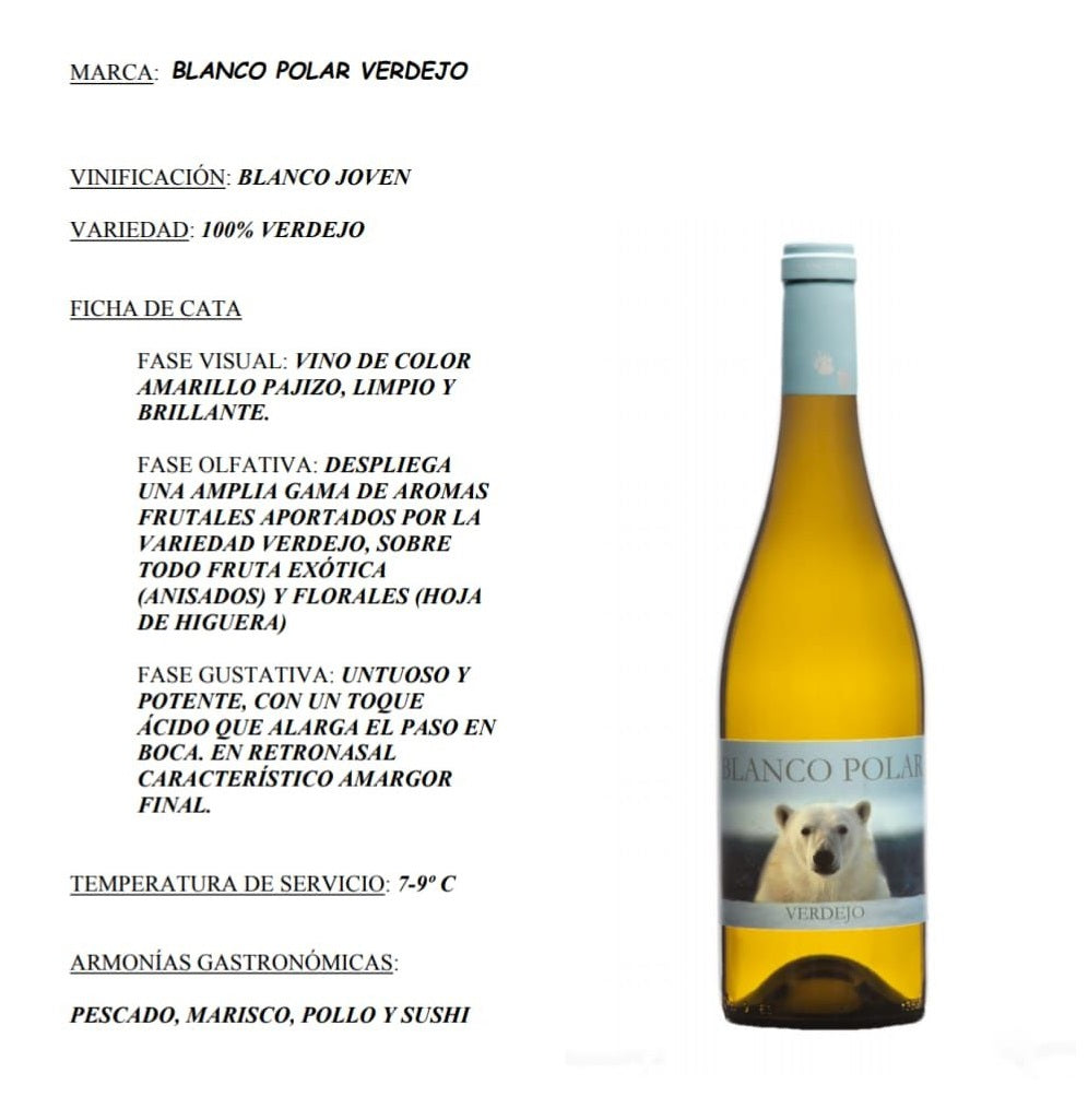 BLANCO POLAR VERDEJO - CAJA 12 BOTELLAS