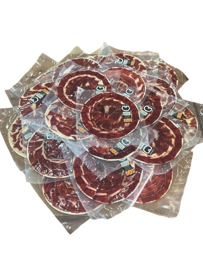 JAMON BELLOTA 100% IBERICO LONCHEADO A MANO CAJA 20 SOBRES DE 100 GR. (Copia)