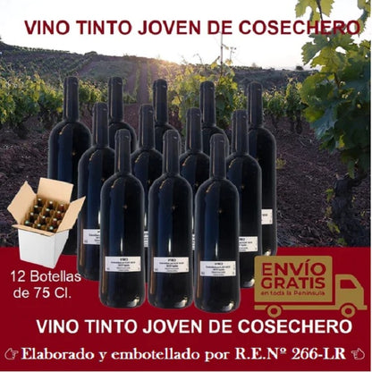 Vino Tinto de Cosechero del Norte de España embotellado en Hormilla - La Rioja por R.E. 266 LR